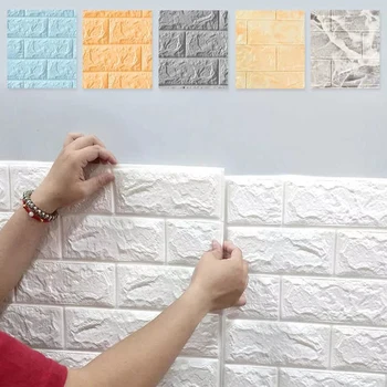 70cmX1m Klasičnih Nepremočljiva Stenske Nalepke DIY Sodobno Dekoracijo Doma Proti trčenju samolepilne Tapete 3D Pene Opeke Vzorec