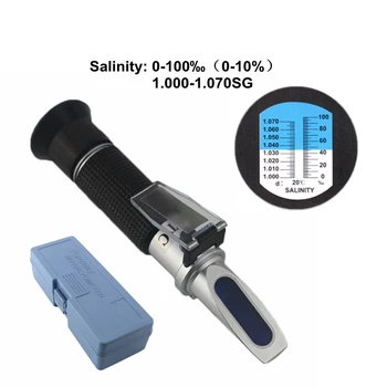 0~10% Slanosti Refraktometer Sol Meter Optični Salometer 1.000-1.070 SG za Akvarij morski vodi Slanosti Tester