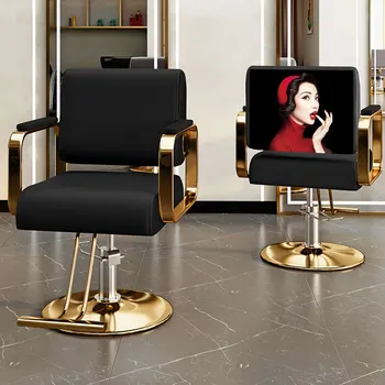Poceni Osebno Frizerski Stol Luksuzni Klasičnih Armrest Blazine Stol Vrtljivi Black Napredno Cadeira De Barbeiro Salon Pohištva