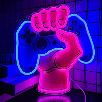 Krmilnik za igre Neon Znak za Gamer Soba Dekor Gamepad-oblikovani LED Neon Luči Znak za Najstniški Fant Prostor, Igro, Zabavo, Človek Jama Dekor