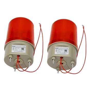 Top Deals 2X Industrijske Utripa Zvočni Alarm Svetlobe,FR-1101J 220V Rdeča LED Opozorilne Luči Acousto-Optičnih Alarmni Sistem