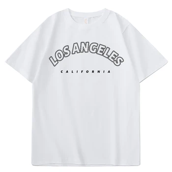 Osebnost Blagovne Znamke Poletne Moške Majice Los Angeles, California Pisma Natisniti Tee Oblačila Visoke Kakovosti Bombaž Vrhovi Svoboden Ulične