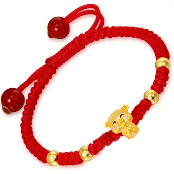 Kitajski Zodiak Zapestnica Ženski Prenos Kroglice Birthyear Rdeča Vrv Baby Ljubitelje Lep Otrok je Dar Tiger