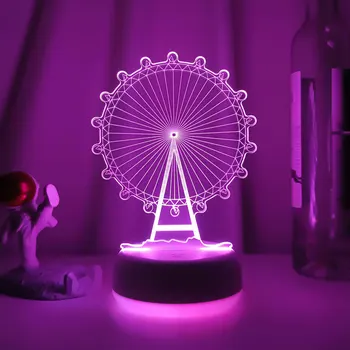3D Nogomet LED Nočna Lučka Neon Znak Lučka Božič, Božični Okraski za Dom Spalnica Rojstni dan Dekor Poročno darilo Ferris Wheel
