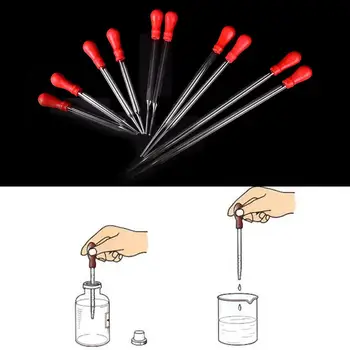 2Pcs Pipeto Z Rdečo Zbadanje Trajne Dolgo Stekla Preizkusa Medicinske Pipeto Lab Dobave Kapalko 1