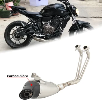 Za YAMAHA MT-07 FZ-07 MT07 FZ07 2014 - 2020 motornega kolesa, Izpušni DB Killer Escape Sistem Spremeniti Spredaj Povezavo Cevi Ogljikovih Glušnika 1