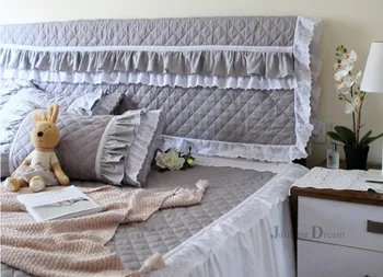 Vrh Romantično Princesa posteljo vzglavja kritje poroko dekorativni Čipke blazine pokrov Elegantno Ruffle design postelja vodja odbora brisačo Prodaje 2