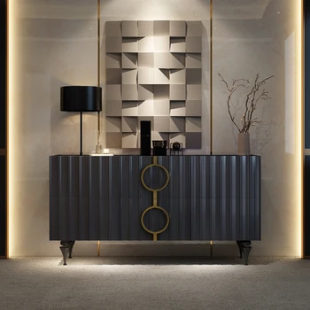 Italijanski svetlobe luksuzni segment kabinet villa dnevna soba vhod krema veter foyer kabinet, spalnico, high-end rock plošča stora 4