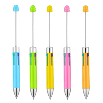1 Kos Plastike Beadable Pero DIY Noge Kemični svinčniki Pisarni Šole, Pisanje Podpis Pero