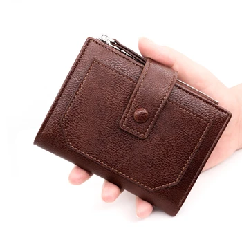 Moške kratke denarnice navpično strani zadrgo, modne priložnostne multi-card denarnice, velike zmogljivosti, pu usnje kartico vrečko na debelo