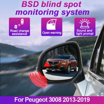 Avto Slepa Pega, Sistem za Zaznavanje BSD BSA BSM Avto Senzorji Voziti Vzvratno Ogledalo Spremljanje Za Peugeot 3008 2013-2019
