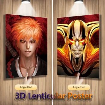 Anime BLEACH 3D Lentikularan Plakati Flip Slike Natisniti plakate za Dekoracijo Doma Wall Art(Brez Okvirja)