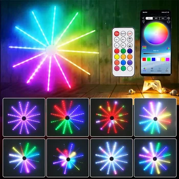 Smart App pod Nadzorom LED Ognjemet Svetlobe Z Oddaljenim Prostem Starburst Svetlobe Dreamcolor Božič Ognjemet Meteor Svetlobe 0