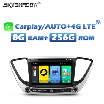4G SIM 720P Carplay Auto Android 13.0 8G+256G Avto DVD Predvajalnik IPS GPS RDS Radio, wifi, Bluetooth, Za Hyundai Verna Solaris Naglas