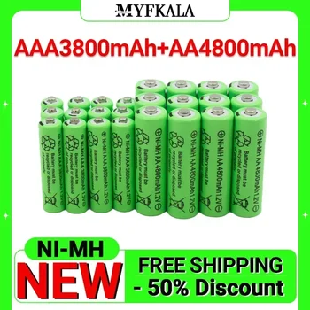 1,2 V AA 4800mAh NI-MH+1,2 V AAA 3800 MAh Rechageable Baterija NI-MH Baterija + Brezplačna Dostava
