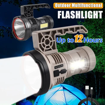 High Power LED Prenosna Svetilka COB Stranska Svetloba USB Polnilne Gospodinjski Vodotesno Svetilko Zunanji Sili Iskalnim