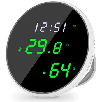 Wifi, Soba Termometer Zaprtih Higrometer Smart Temperatura Vlažnost Monitor Z LED Osvetljen Zaslon