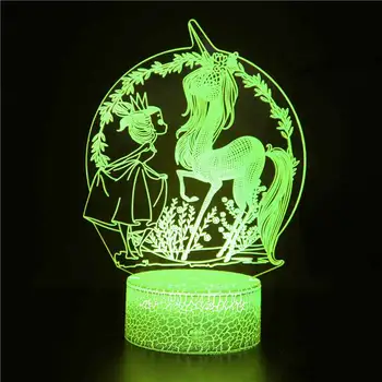 Nighdn 3D Lučka Samorog Led Nočne Lučke za Otroke Spalnica Dekoracijo Rojstni dan, Božič Samorog Darila za Dekleta Otrok Nočna 0