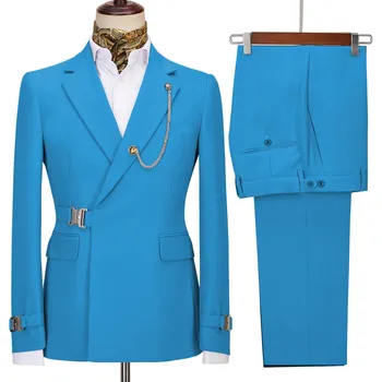 22 Barv Blazer+Hlače za Moške Poslovne Obleke, Regular Fit Zarezo River Maturantski Tuxedos Za Poročne Obleke Pevka Fazi Obrabe XS-7XL