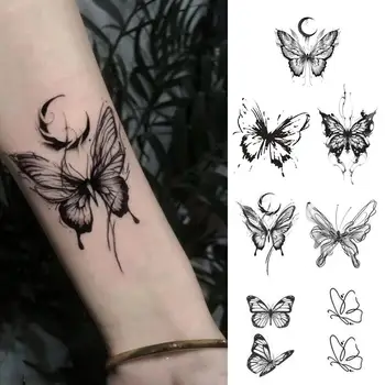 Nepremočljiva Začasni Tattoo Nalepke, 3D Metulj Majhne Body Art Ponaredek Tatto Flash Tattoo Zapestje Stopala Strani za Dekle Ženske Q1E3