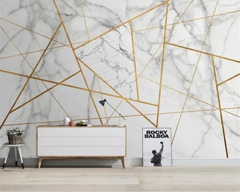 beibehang de papel parede po Meri sodobne minimalistične geometrijske marmorja vzorec zlata linija TV sliko za ozadje papier peint
