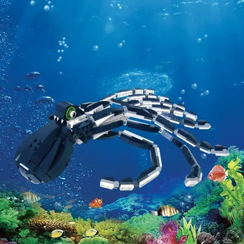 Gobricks MOC Podvodni Svet Biologijo Hobotnica Gradnik nastavite Ocean Živali Hobotnica Model Opeke Igrače otroci Darilo za Rojstni dan