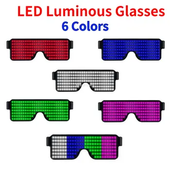 Brezplačna Dostava Nove LED Svetlobna Glasses10 Dinamični Vzorci Utripanja Polnjenje prek kabla USB Za Disco/Bar/Stranka/Vzdušje Dekorativni Očala