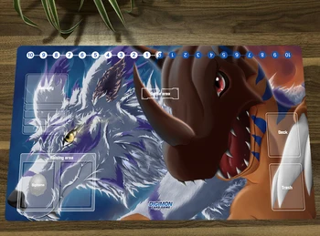 Anime Digimon Dvoboj Playmat Garurumon & Greymon Trading Card Game Mat DTCG CCG Mat Miško Desk Pad TCG Iger na srečo Igrajo Mat & Brezplačno Vrečko