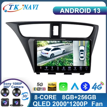 Android 13 Za Honda CIVIC Hatchback 2012 - 2017 Avto Radio Večpredstavnostna Video Predvajalnik Navigacija GPS Stereo HU WIFI Ne 2 Din 2din