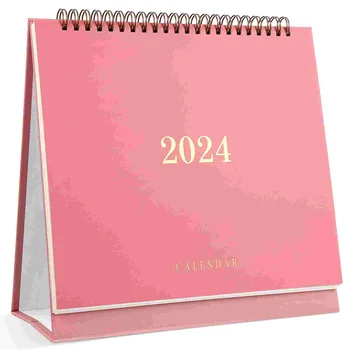 Obrnite Stran 2024 Koledar (roza) Office Koledarji Namizni Papir Načrtovalec Mesečno