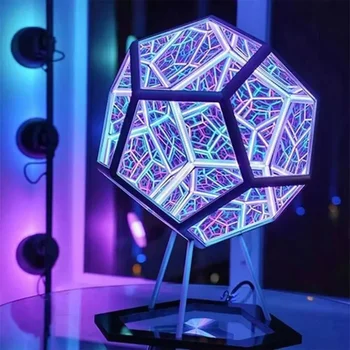 LED Nočna Lučka Vzdušje Božič luči za Dom, pisarne Dekoracijo Otroke Darila 3D Art Kul Neskončno Dodecahedron 0