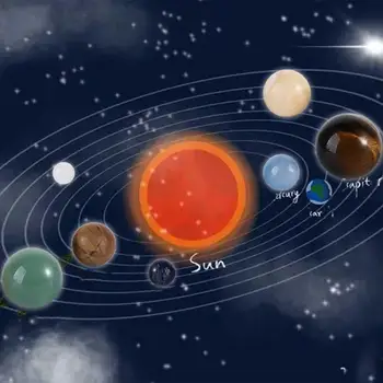 Prostor Darilo Za Rojstni Dan Doma Dekor Odvzem Solarni Sistem Kristalno Kroglo Osem Planetov Gemstone Planetov Naravnega Kamna