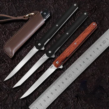 Zunanji Folding Nož z Zaščitnim pokrovom, Prenosni Self-Defense Pripomoček Nož, Oster in Trmast Lovski Nož