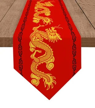 Kitajsko Novo Leto Zmaja Rdeče Dno Sodobne Dom, Kuhinjo, Jedilnico Prti Svate Tabela Dekoracijo Namizni Tekač