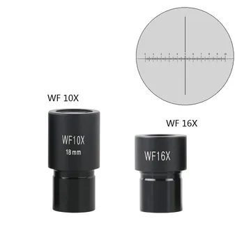1pcs/ Biološki Mikroskop Okularja WF10X WF16X Opremo Široko Polje širokokotni Objektiv za 23,2 mm Premera Z Vladar