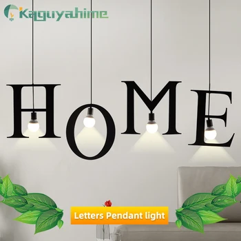 Kaguyahime DIY Pismo Luči Sodobnih Obesek Luči E27 Železa Viseče luči Ustvarjalne A do Ž Svetlobe Abeceda Obliko Dekorativne Svetilke
