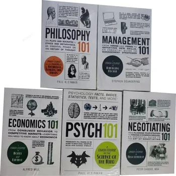 5 Knjig/set 101 Serije Ekonomija Upravljanje Pogajanja Psihologije in Filozofije v angleščini Samozaposlene Izboljšanje Romanov