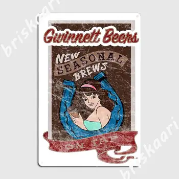 Gwinnett Piva Nove Sezonske Brews Tapnite Kovinske Plošče, Plakat, Slikarstvo Dekor Objave Garaža Klub Tiskanje Doma Tin Prijavite Plakat