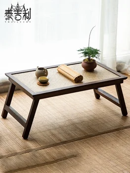 Masivnega lesa bambusa tkane balkon majhne mize zložljive čaj tabela Japonski slog mizo čaj čaj tabela nizko tabela 0