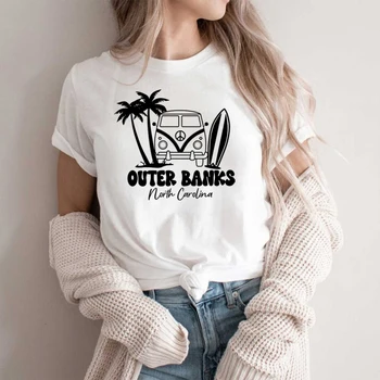 Zunanji Bank 3 Letnik Ženske T Shirt North Carolina Raj na Zemlji Majica Pogue Življenja TV Show Fashion Grafični Tees Oblačila