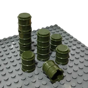 Gradnik MOC Del Zelene Bencin Boben 2x2 Vojaške Scene Oprema Združljiva z Lego Del