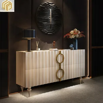 Italijanski svetlobe luksuzni segment kabinet villa dnevna soba vhod krema veter foyer kabinet, spalnico, high-end rock plošča stora
