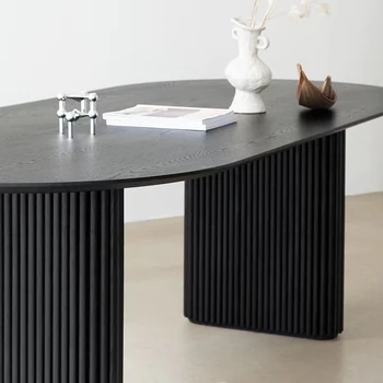 Nordijska vse-masivnega lesa preprosta tabela gospodinjski ovalne svetlobno razkošje tabela sodobno minimalistično oblikovalec dolgo mizo