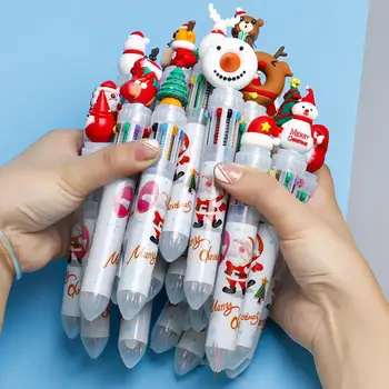 10 Barv Božič Kemični Svinčnik Srčkan Risanka Kawaii Santa Claus Elk Design Otrok Kemični Svinčnik, Šolske Potrebščine