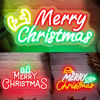 Vesel Božič neonskih Luči Neonske LED Prijavite Božično Dekoracijo Sten Soba, Spalnica Stranke, Trgovina, BAR Steno Novega Leta Predvečer Dekor Znak
