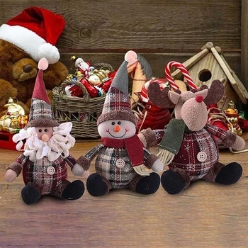 Snežak Jelena Obesek Dekor Božič Visi Drevo Ornament Vesel Božič Okraski Za Božično Darilo Lutke Santa Claus Lutka 0