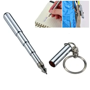 Zložljive Pero Key Ring Extendible Pero Iz Nerjavečega Jekla Podaljša Pen Mini Telescoping Podpis Kemični Svinčnik Zunanji Material 0