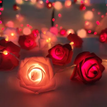 3m LED Rose Niz Luči za Valentinovo, Poročni Dekle Srce Soba, Vrt Dekoracijo Noč Luč Božične Pravljice Luči Dekor