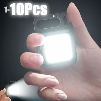 Mini Kamp Keychain Svetlobe Žep Večnamensko Posnetek Svetilka USB Polnilne na Prostem LED Prenosni Svetlo Delo Svetilka COB