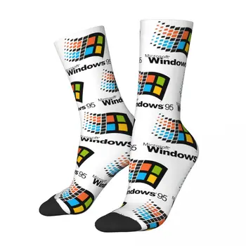 Posadke Nogavice Windows 95 Vaporwave Pribor za Moški Dihanje Posadke Nogavice Spomladi Jeseni Pozimi Najboljši Prijatelj Darila 0